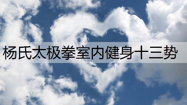 杨氏太极拳室内健身十三势